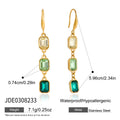KIKA Multicolor Geometric Crystal Drop Earrings For Women 18K Gold PVD Plated Stainless Steel Earrings Fashion Jewelry Gift