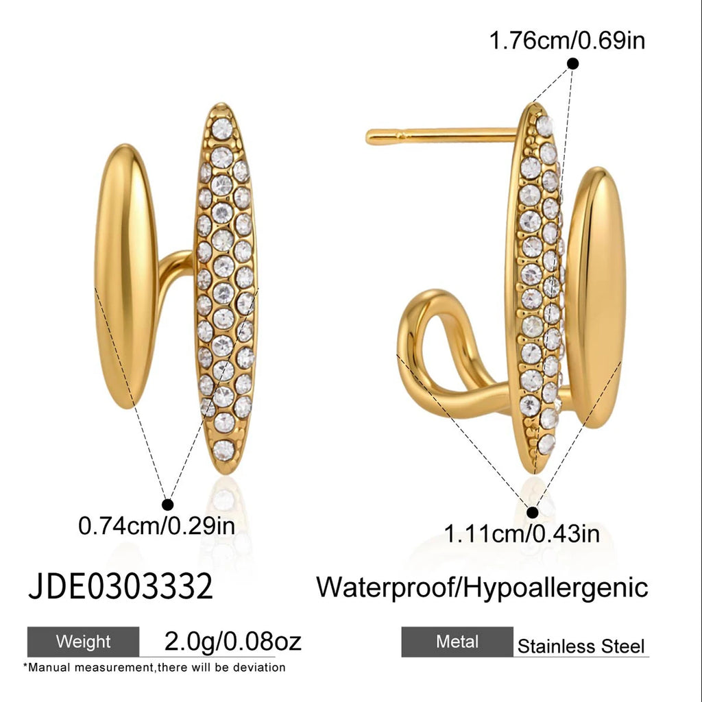 Kika Delicate Double Layered Lines Design Earrings