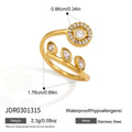 Kika Delicate Geometric Zircon Open Rings
