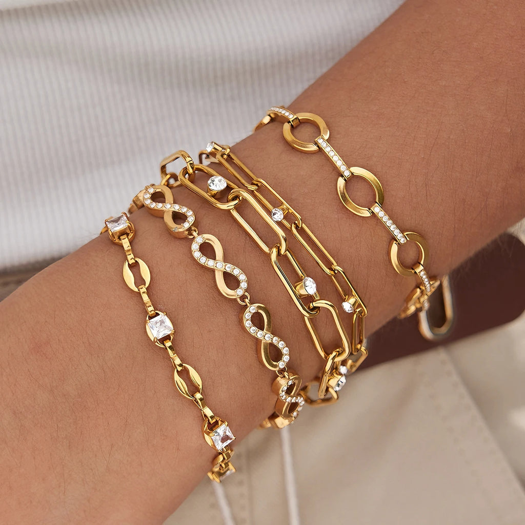 Kiak Classic Geometric Chain Bracelet 18K Gold PVD Plated Stainless Steel 316L