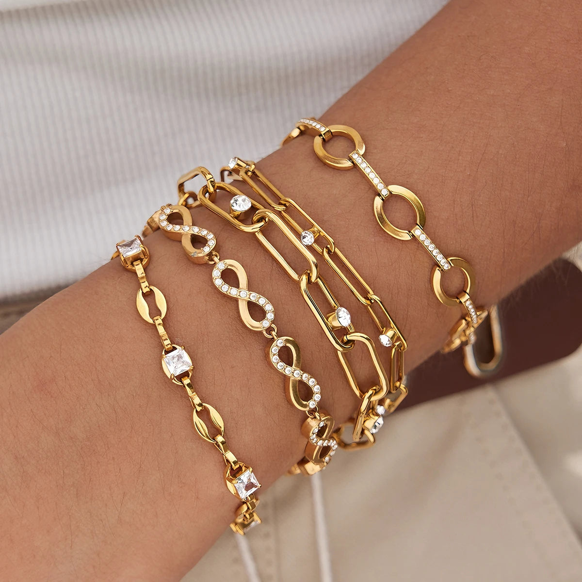 Kiak Classic Geometric Chain Bracelet 18K Gold PVD Plated Stainless Steel 316L