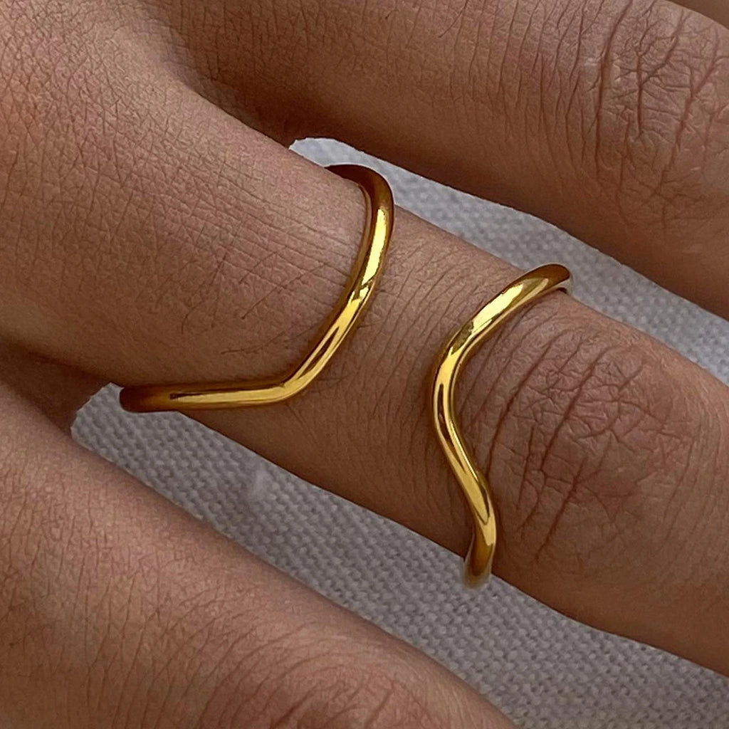 Minimalist Line Ring Stackable Hollow Ring