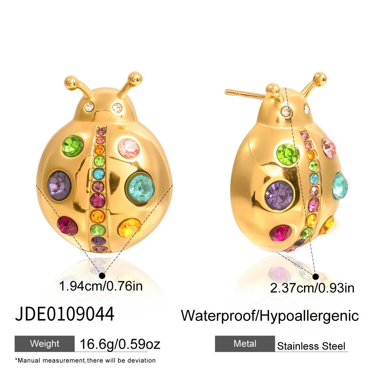 Dripping Oil Ladybug Ear Studs