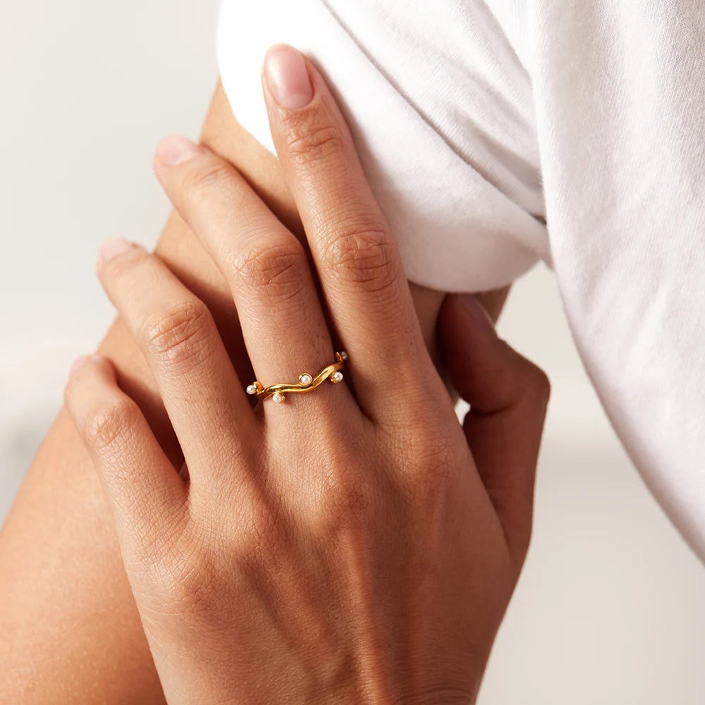 Kika Dainty Stacking Pearl Ring