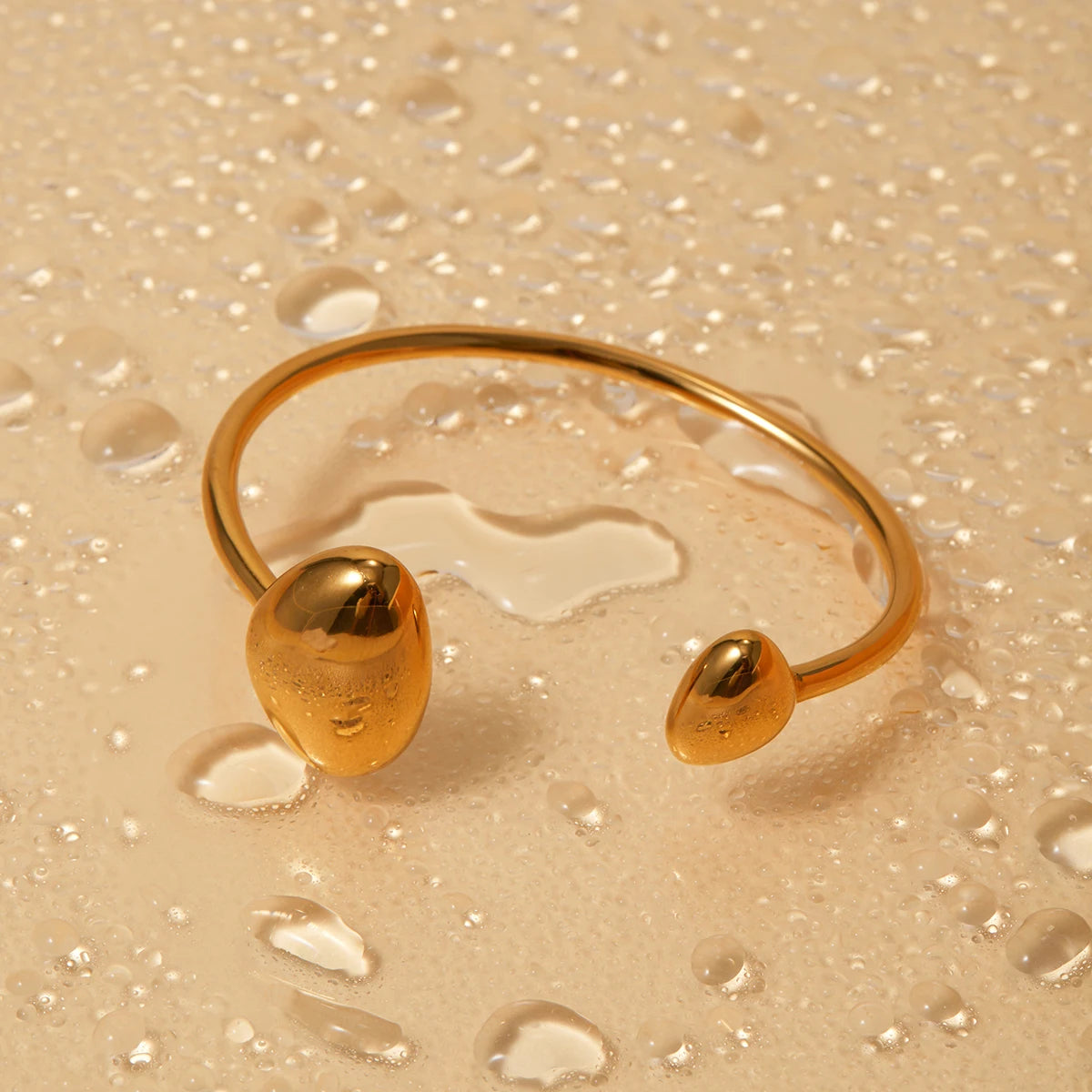 KIKA Unique Geometric Open Bracelet Stainless Steel Gold Plated Color Waterproof Jewelry for Women Valentine's Day Gift