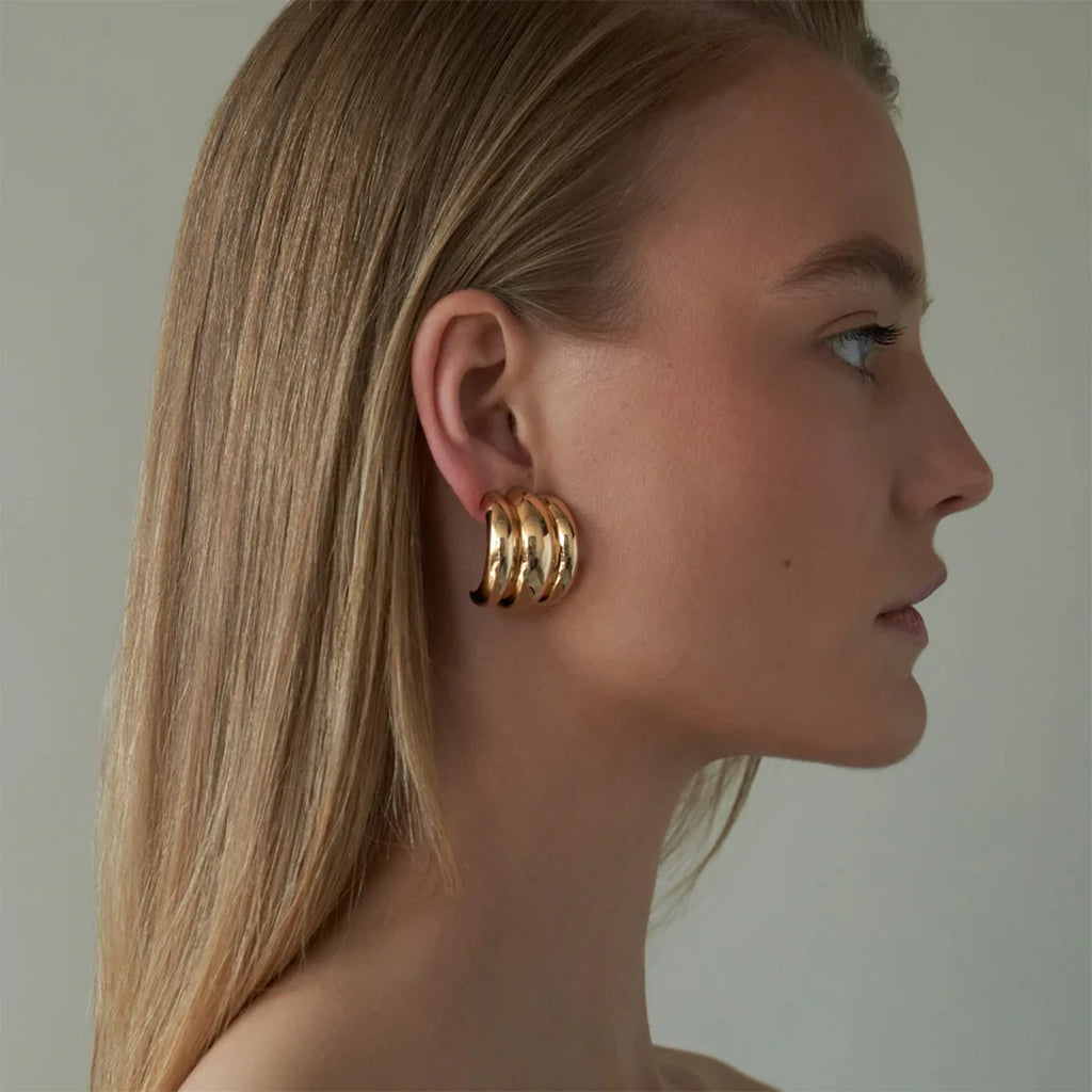 Kika Geometric Unusual Huggie Earrings