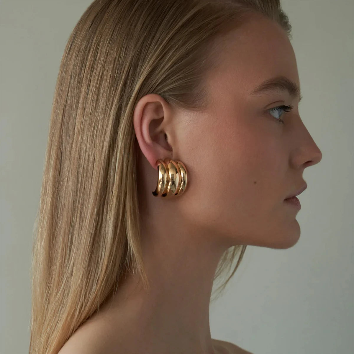 Kika Geometric Unusual Huggie Earrings