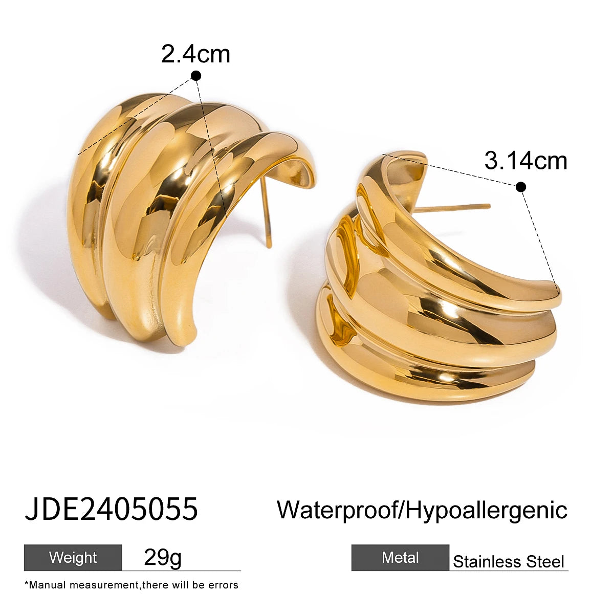Kika Geometric Unusual Huggie Earrings