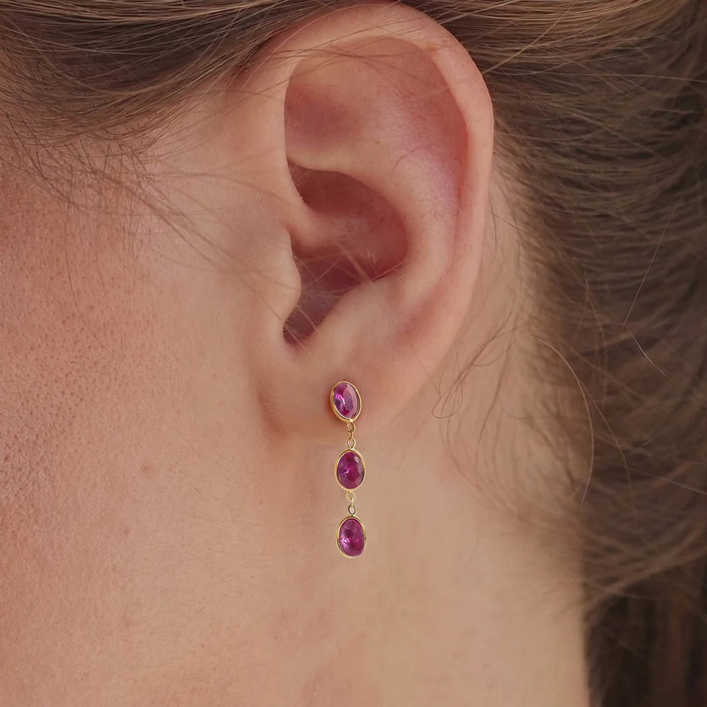 Kika Elegant Multicolor Geometric Zircon Drop Earrings