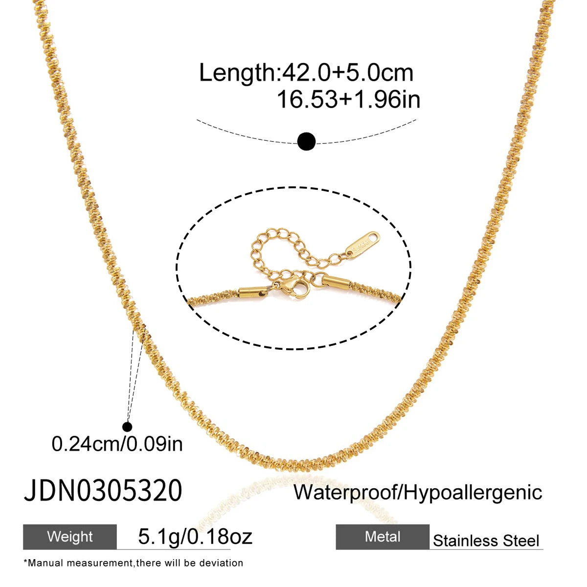 Kika Water Drop Zircon Pendant Necklace 18K Gold PVD Plated Stainless Steel 316L