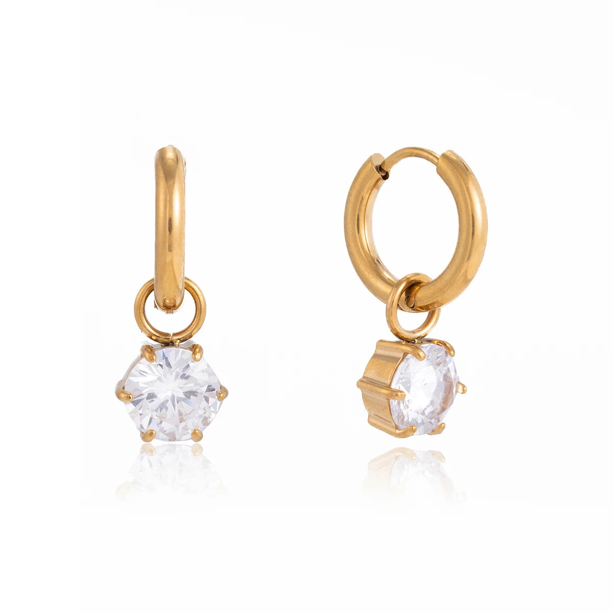Shiny Cubic Zirconia Drop Earrings