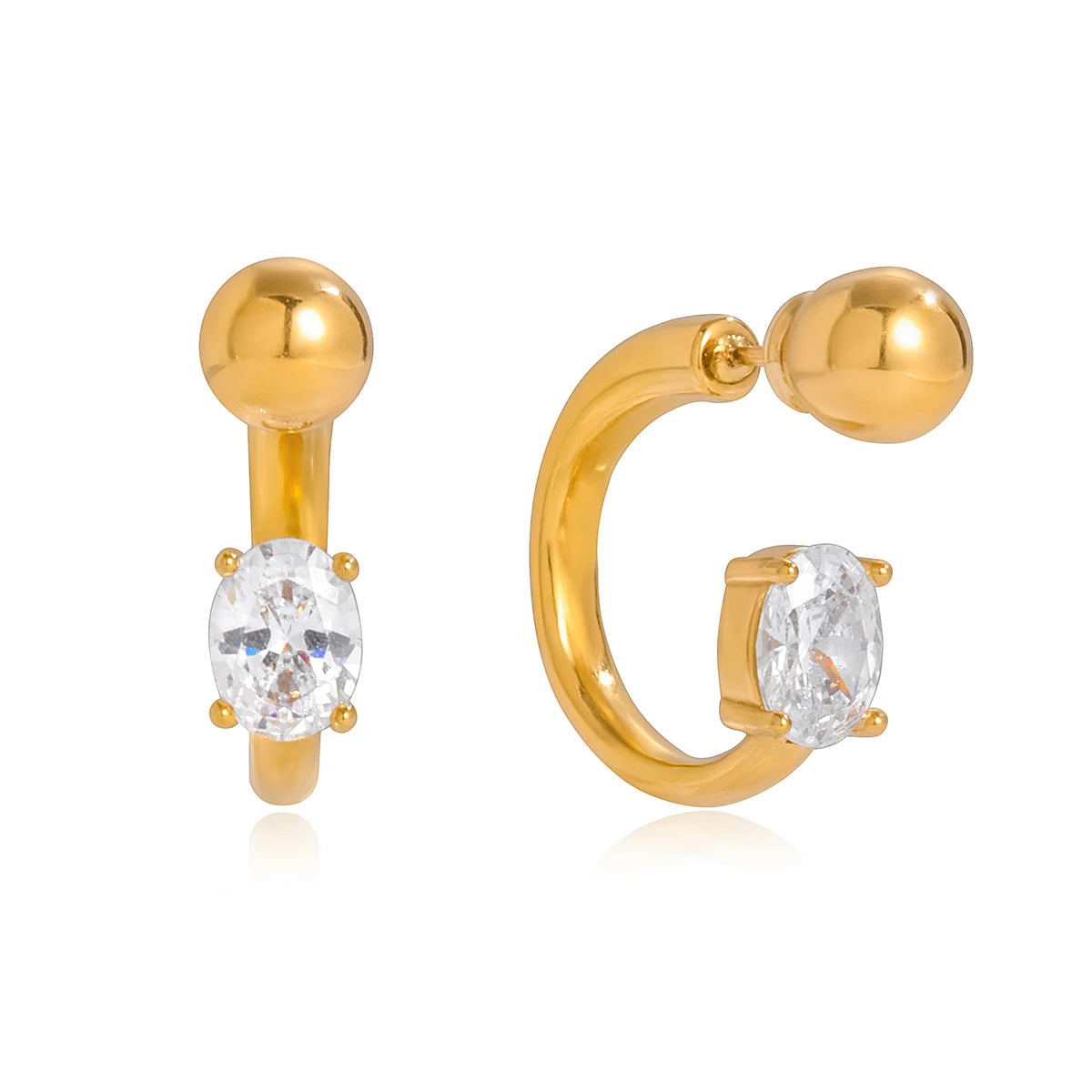 Kika Minimalist Classic  Inlay Droplet Shaped Zircon Ear Clip