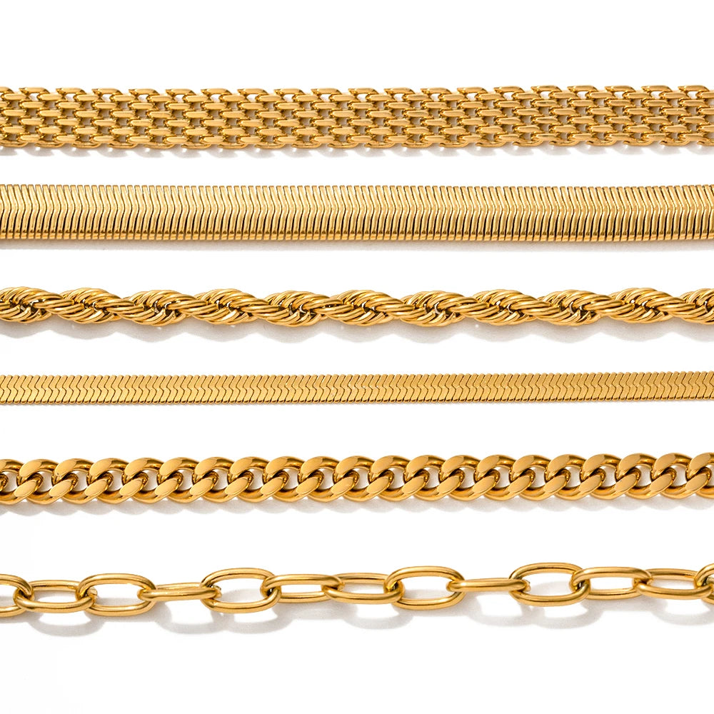 Link Chain Stainless Steel Bangle Bracelet