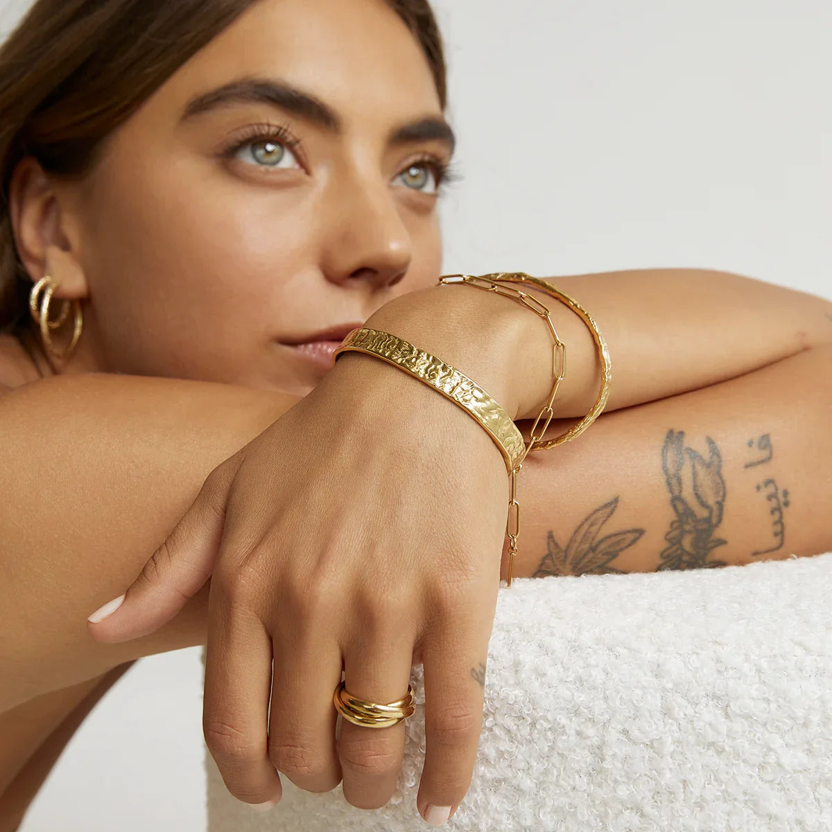 Kika Hammer Pat Cuff Bracelet Bangle