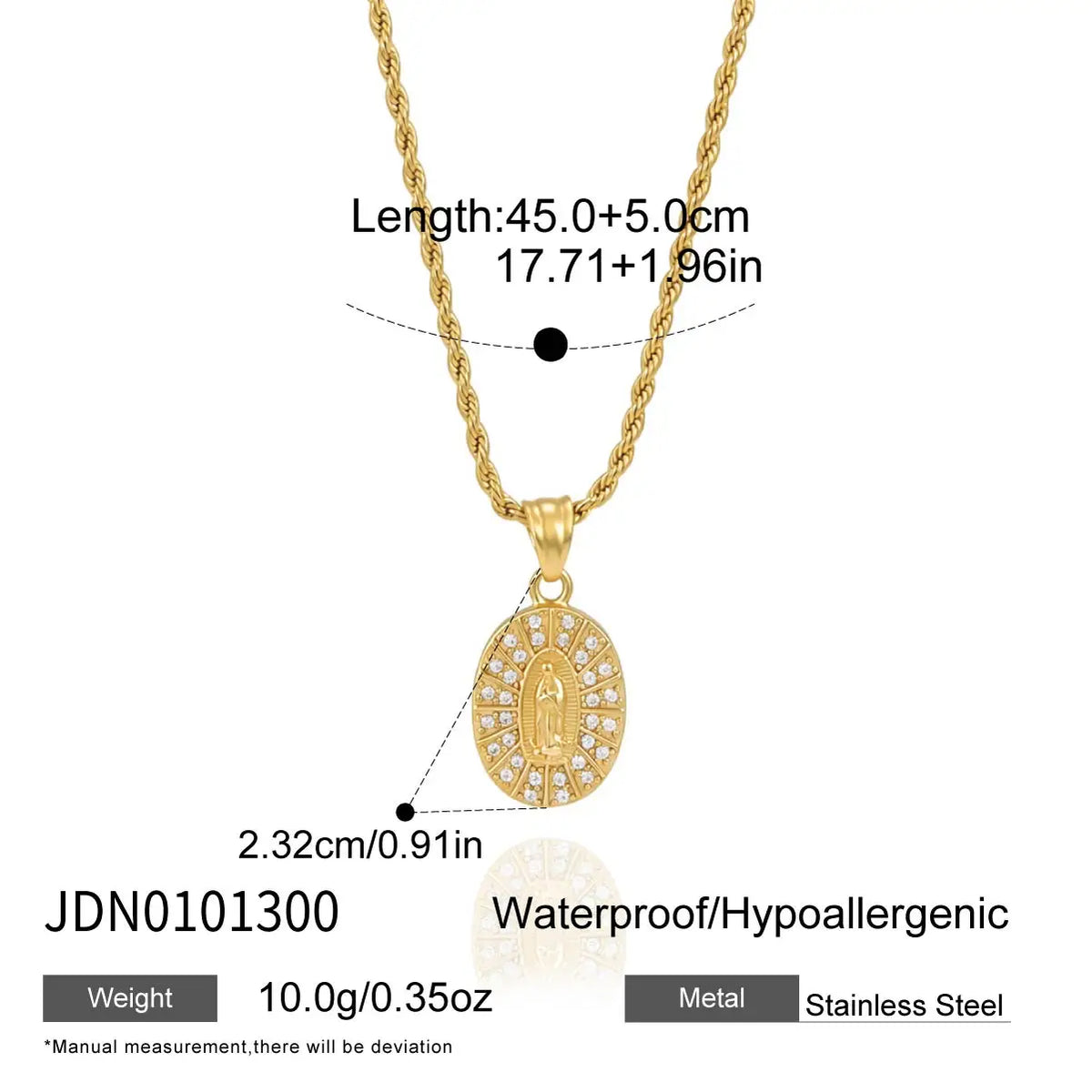 Kika Delicate White Zircon Relief Figure Pendant Sun Shaped Fried Dough Twists Chain Necklace