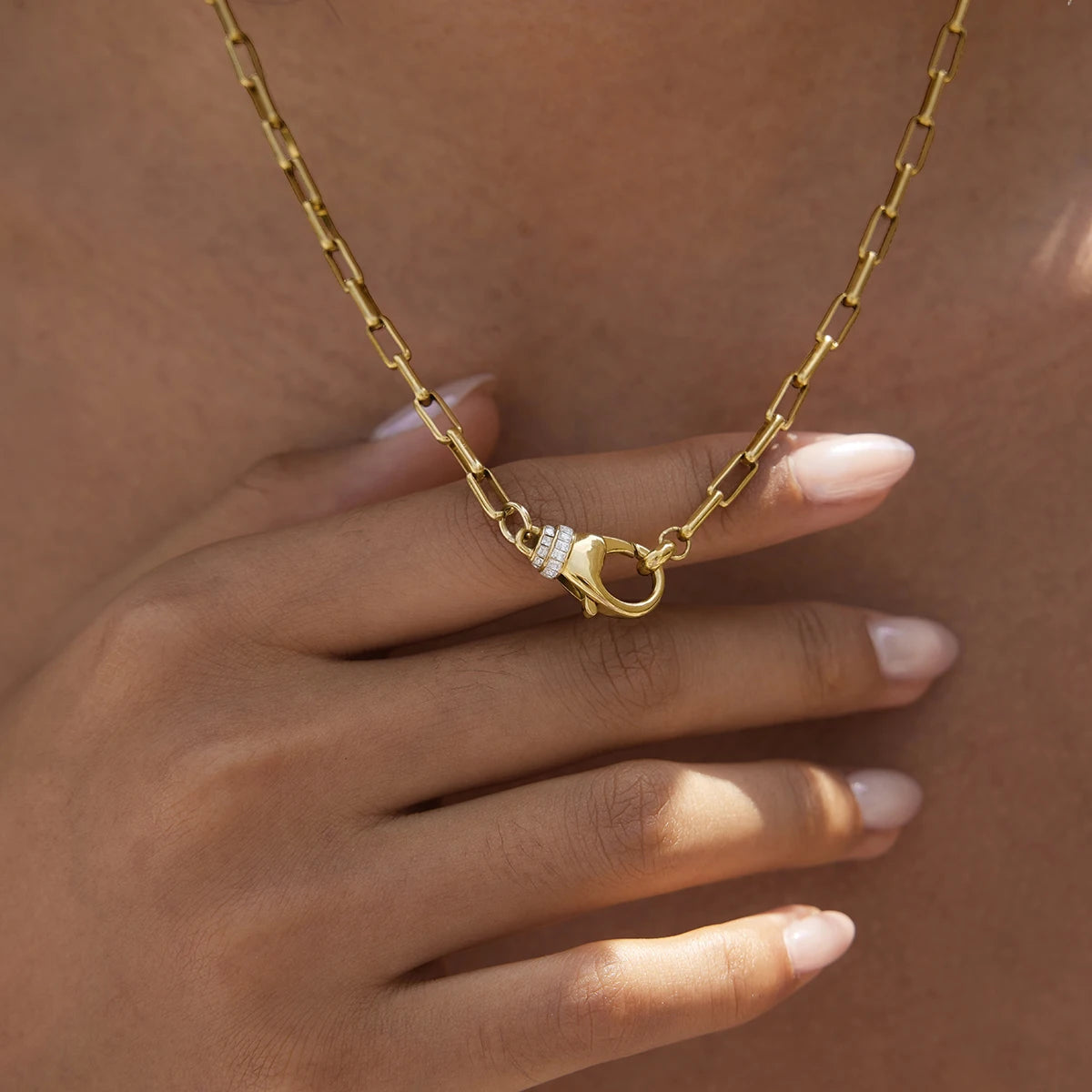 KIKA Geometric Lobster Clasp Pendant Necklace  18K Gold PVD Plated Stainless Steel 316L DIY