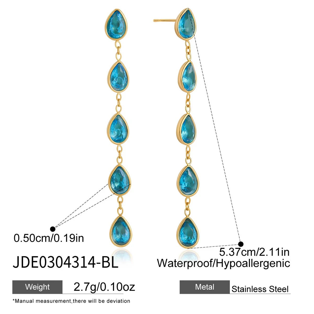 Kika Multicolor Geometric Zircon Drop Earrings