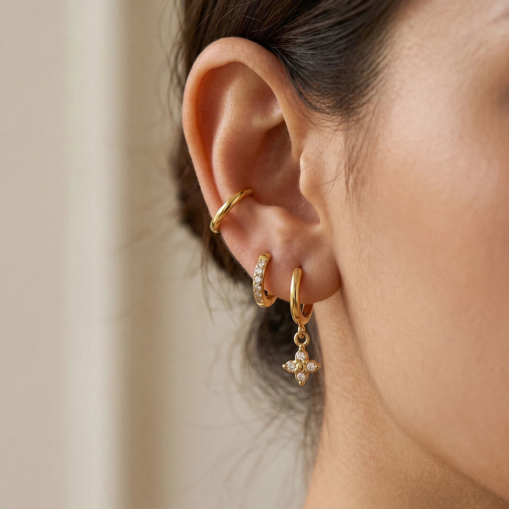 KIKA Delicate Zircon Earrings  PVD Plated Stainless Steel 316L