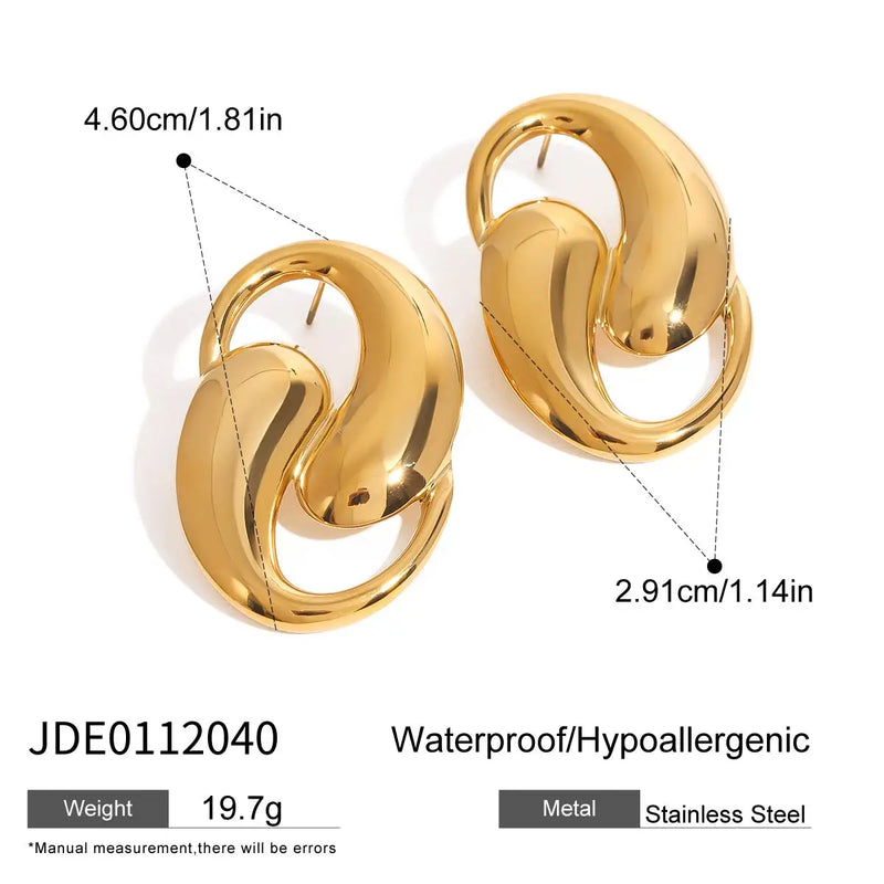 Minimalist Smooth Water Drop Shaped Hollow Earrings