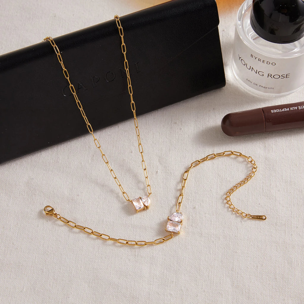 White Zircon Chain Bracelet