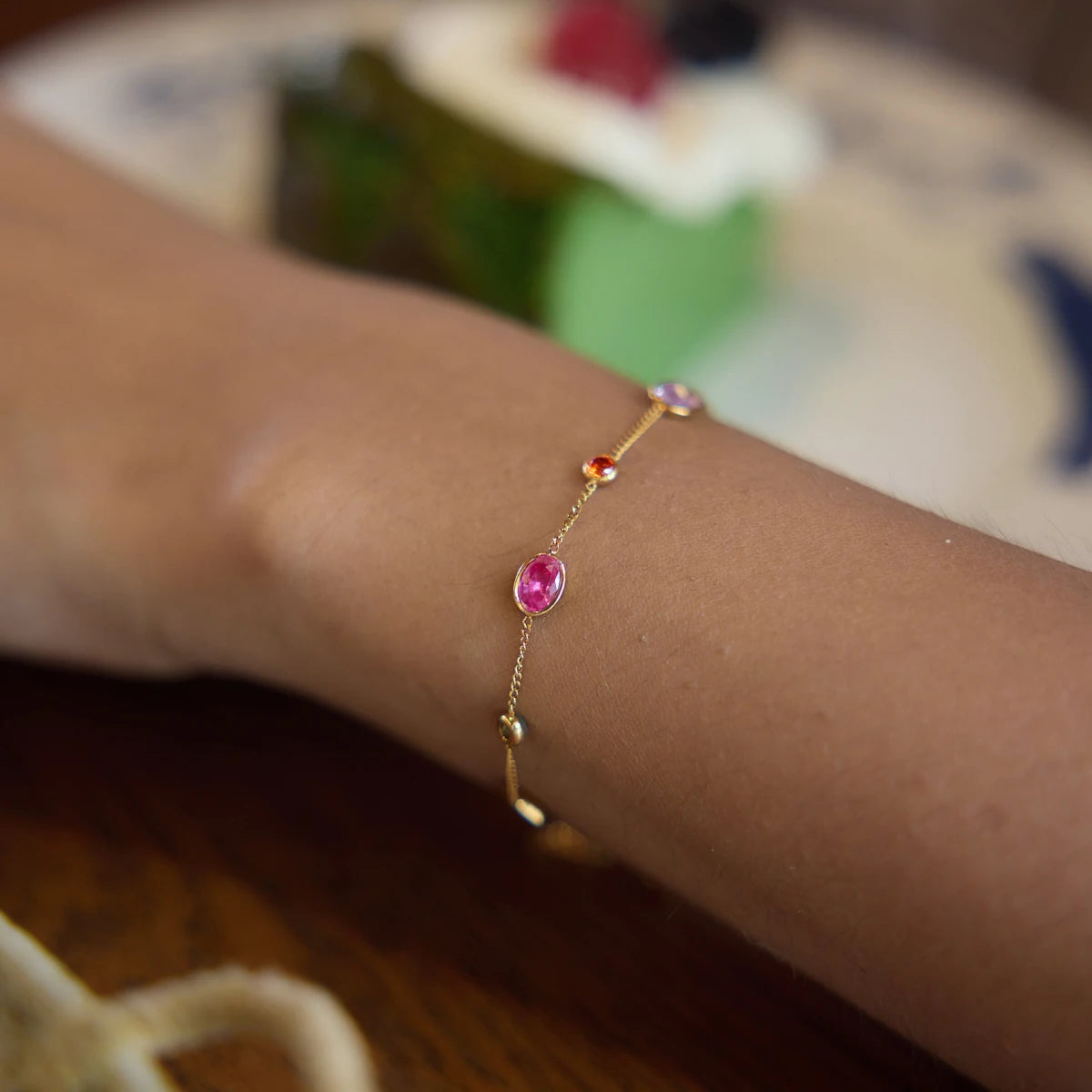 KIKA Multicolor Geometric Zircon Bracelet  PVD Plated Stainless Steel 316L