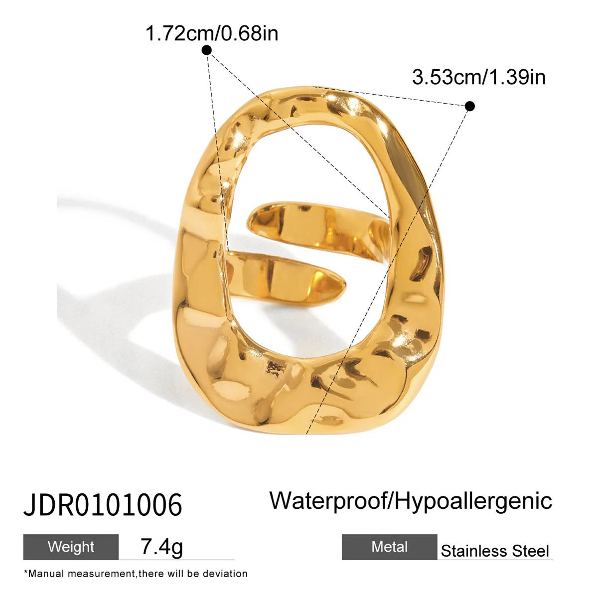 KIKA Fashion Imitation Pearl Stainless Steel 316L Gold Color Ring for Women Engagement Party Gift Temperament