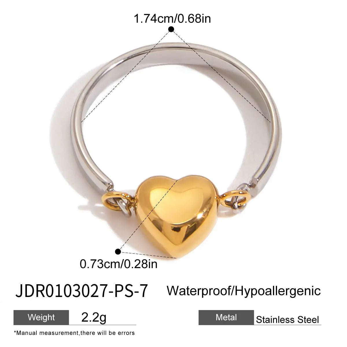 KIKA Minimalist Stainless Steel 3216L Two tone Hollow Flower Ring Stackable Texture Ring