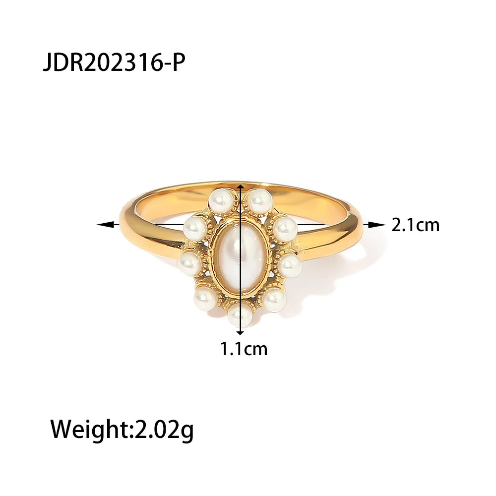Kika Cubic Zirconia Cross Ring Stainless Steel  18 K PVD Plated Finger Ring