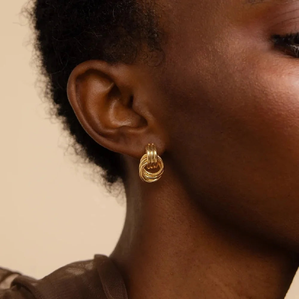 Mini Double Hoop Stud Earrings by Caitlyn