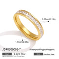 Kika Delicate Geometric Zircon Stackable Rings Minimalist 18K Gold PVD Plated Stainless Steel 316L