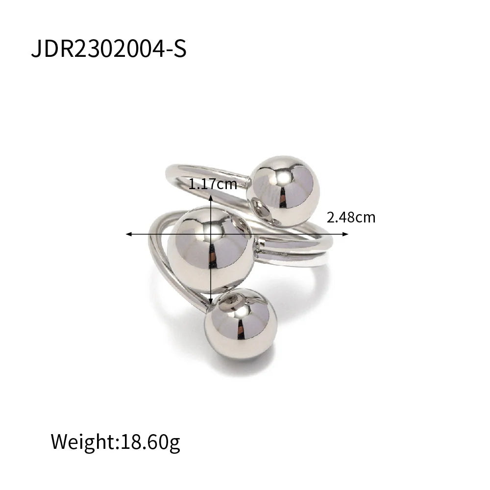 Smooth Liquid Wave Irregular Ring Love Adjustable