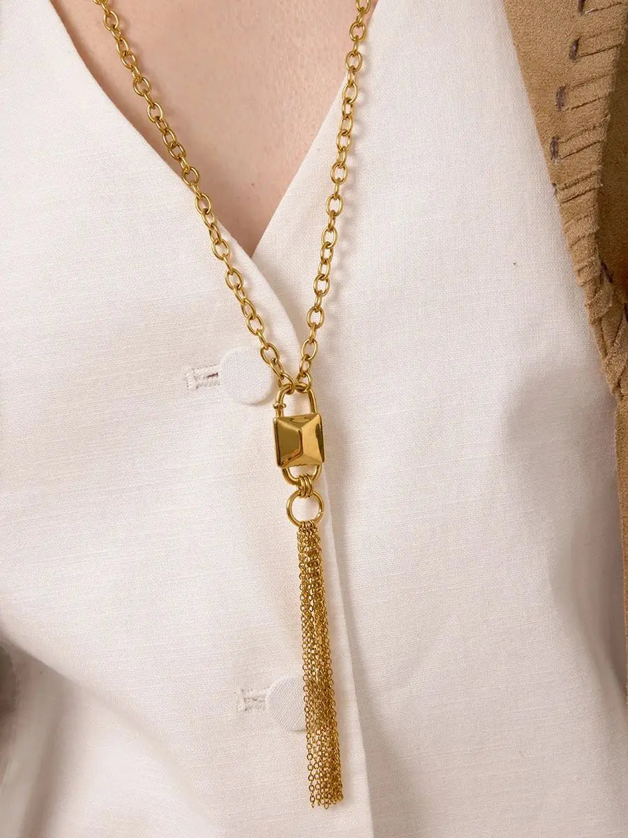 Chain Tassel Y-Shaped Chain Necklace