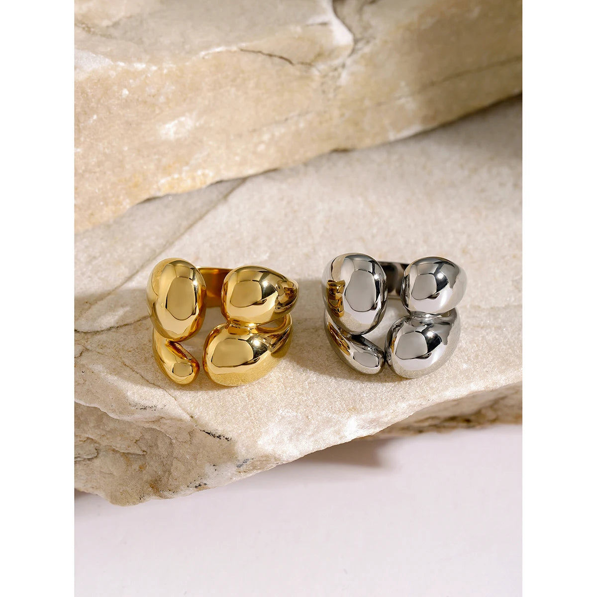 Kika Metallic Stainless Steel Minimalism Fashion Chic Ring