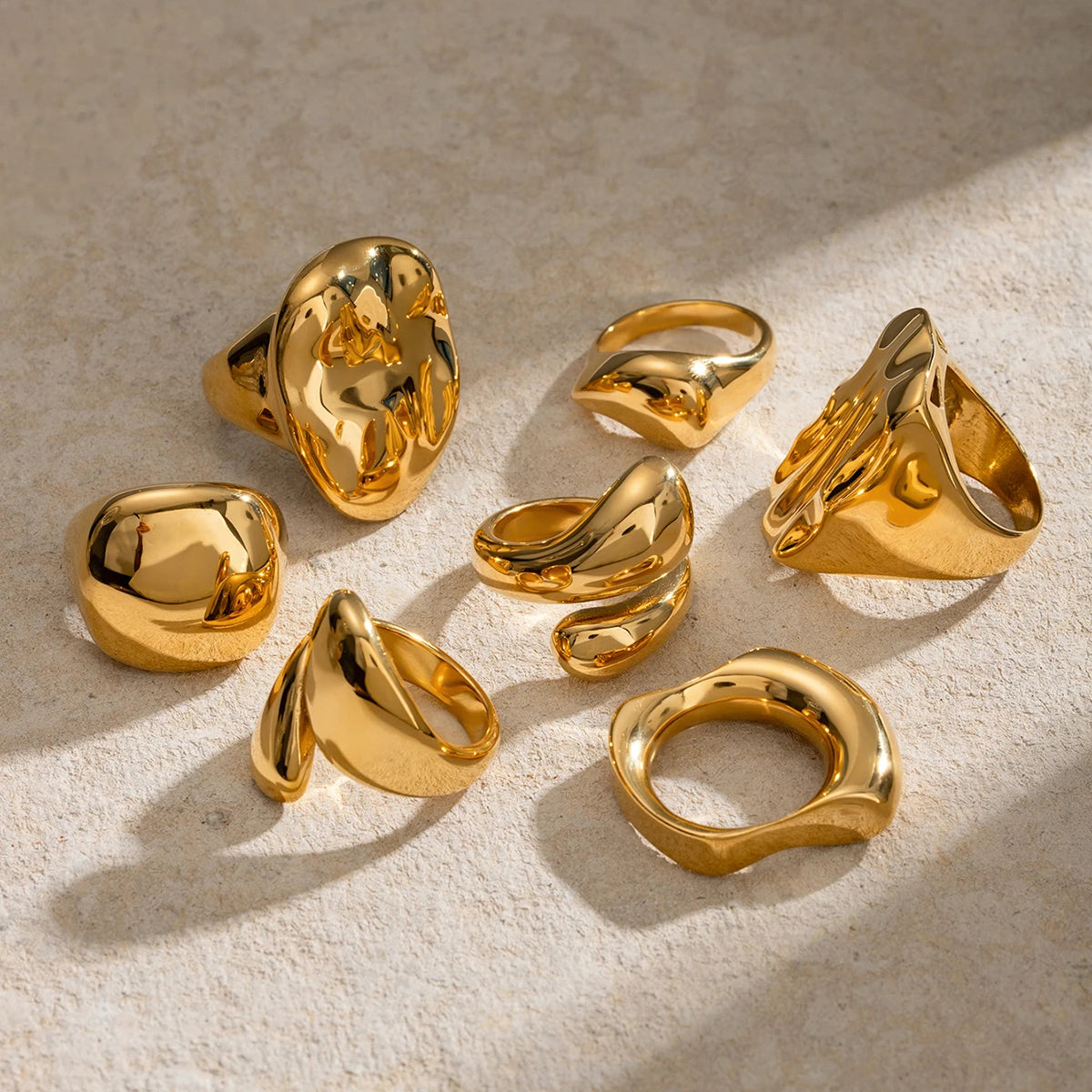 Kika Chic Unique Stainless Steel Unusual Ring Water Resistant 18K PVD Plated
