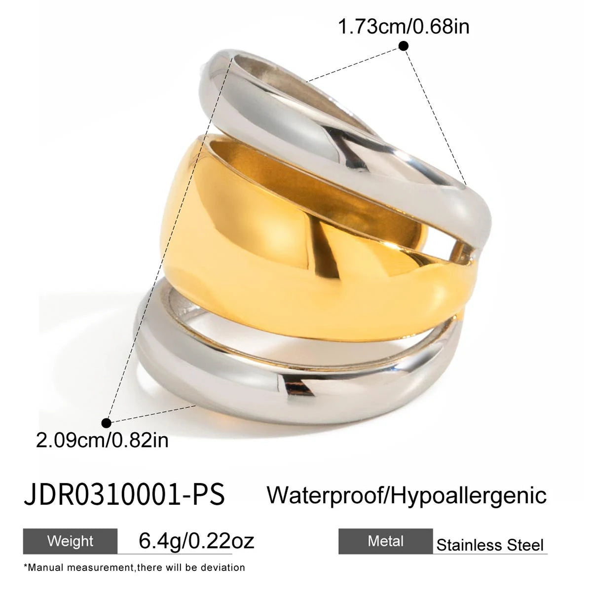 Kika Three-layer Hollowed-out Open Ring