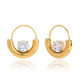 Circular Big White Zircon Hoop Earring