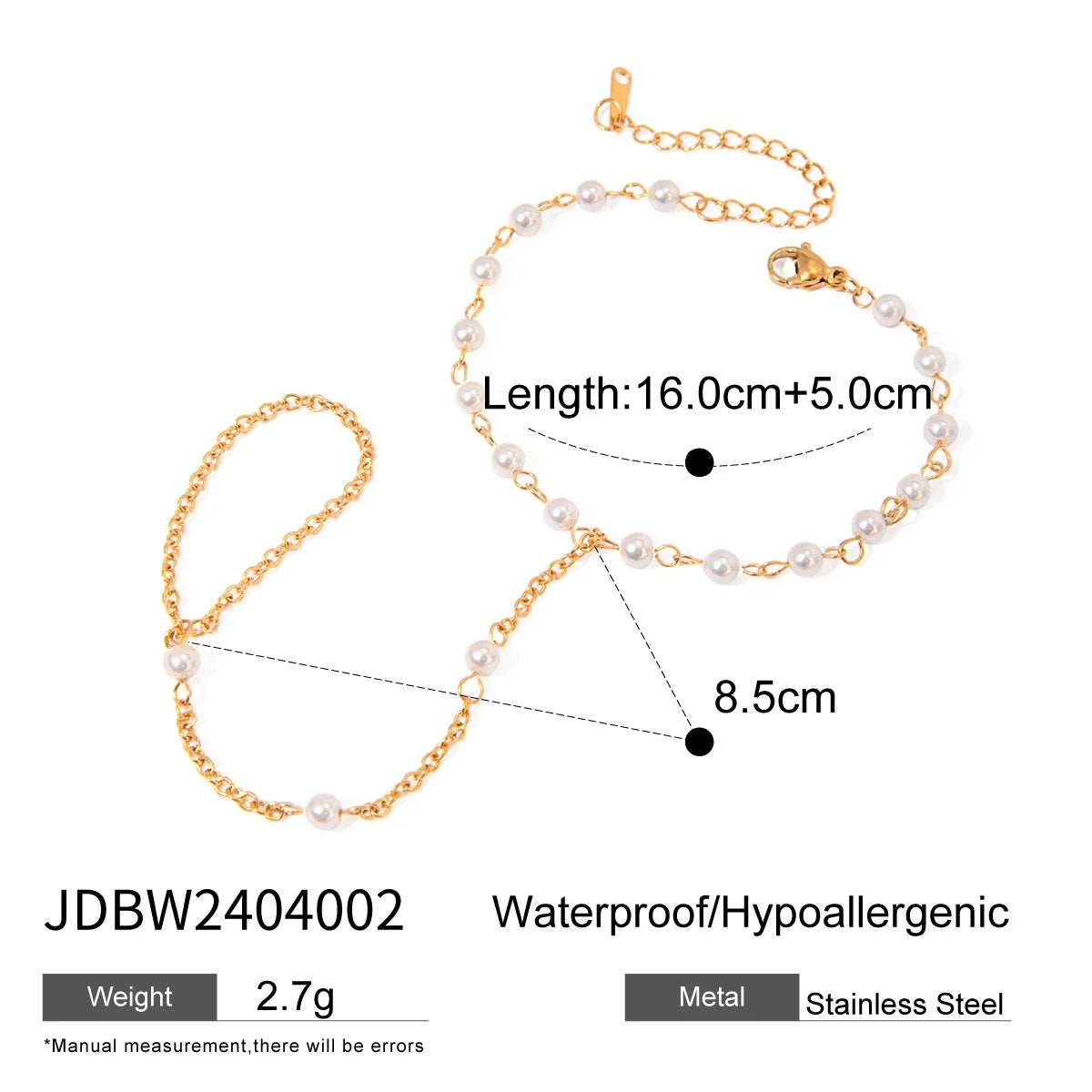 KIKA Minimalist Color Plated Stainless Steel 316L Three Layer Bracelet with Fingers and Zircon