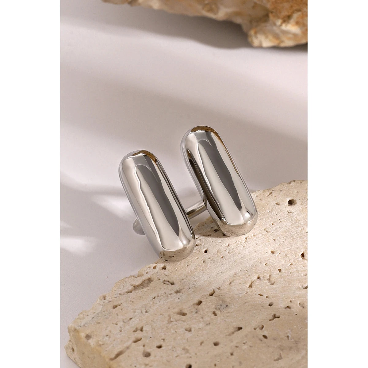 Kika Chic Stainless Steel Geometric Adjustable Ring