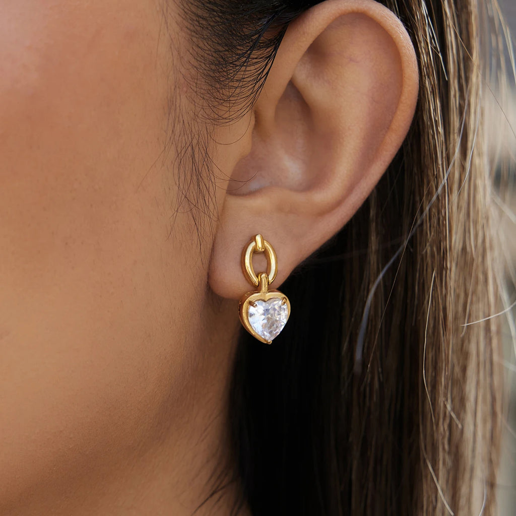 KIKA Asymmetric Zircon Drop Earrings For Women Minimalist 18K Gold PVD Plated Stainless Steel Earrings Fashion Jewelry Gift