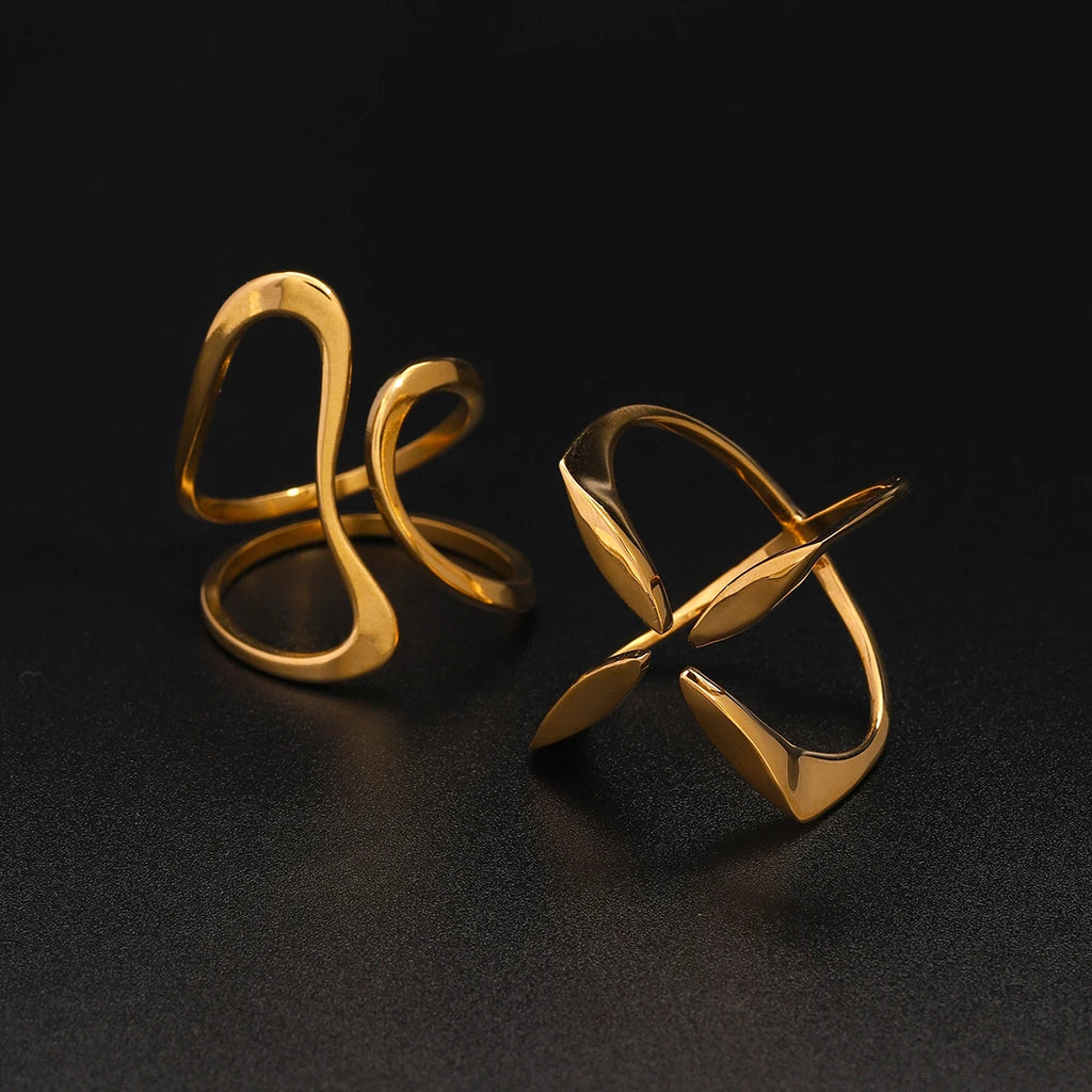 KIKA Irregular Stacking Rings Stainless Steel 316L PVD Plated