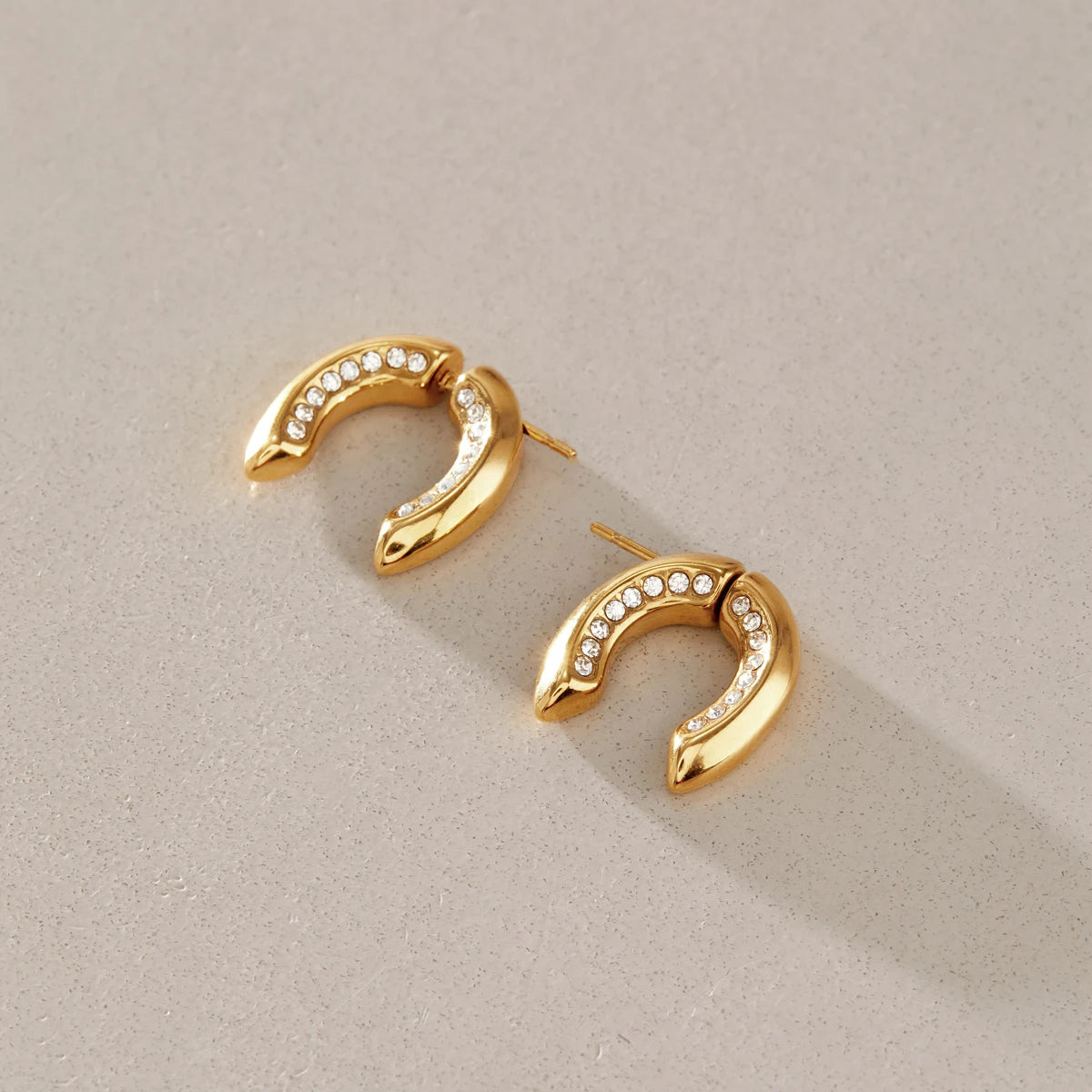 KIKA Detachable Horseshoe Shape Stud Earrings For Women Minimalist 18K Gold Plated Stainless Steel Earrings Fashion 316L