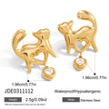 Classic Hollowed Out Heart-Shaped Cat Earrings