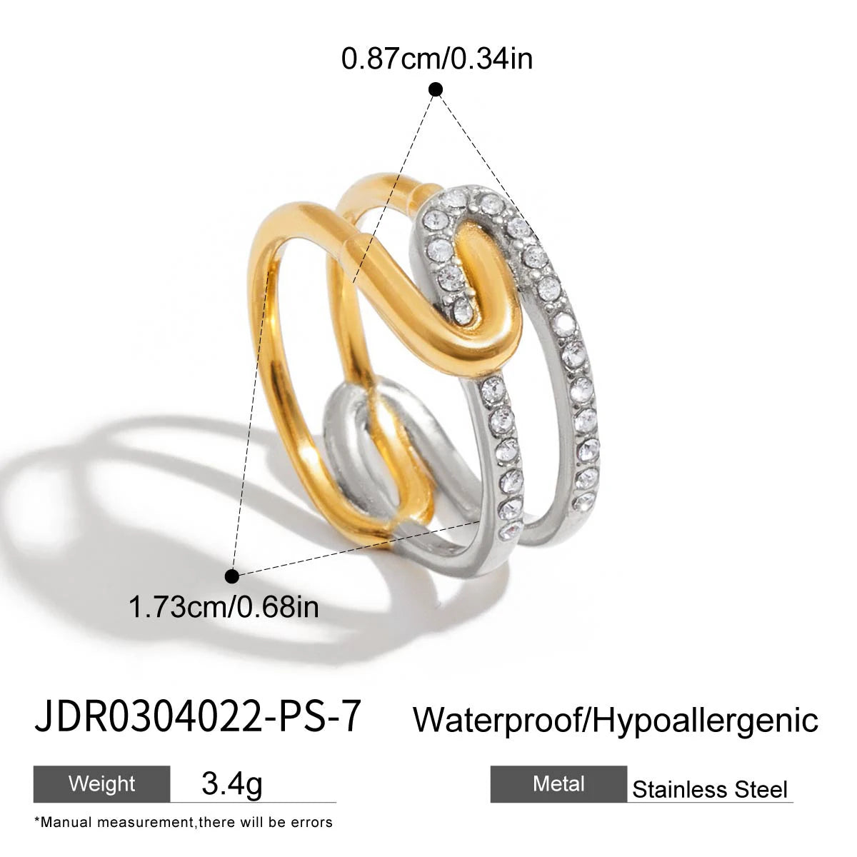 Kika Fashion Zircon Serpentine Bracelet Ring