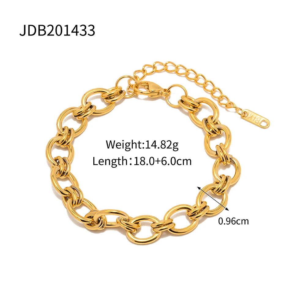 Link Chain Stainless Steel Bangle Bracelet