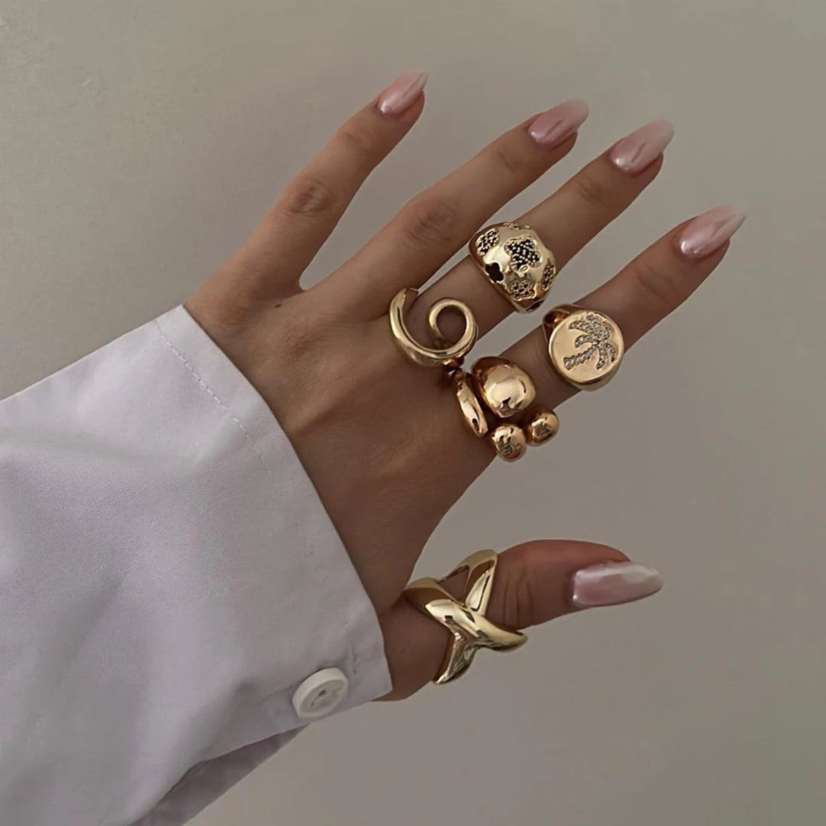 Kika Metallic Stainless Steel Minimalism Fashion Chic Ring