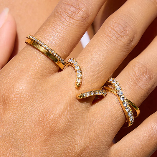 Kika Plain Ring Rhinestone Ring