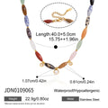 KIKA Round Water Drop Zircon Pendant Natural Stone Bead Necklace For Women Minimalist 18K Gold Plated Stainless Steel Necklace