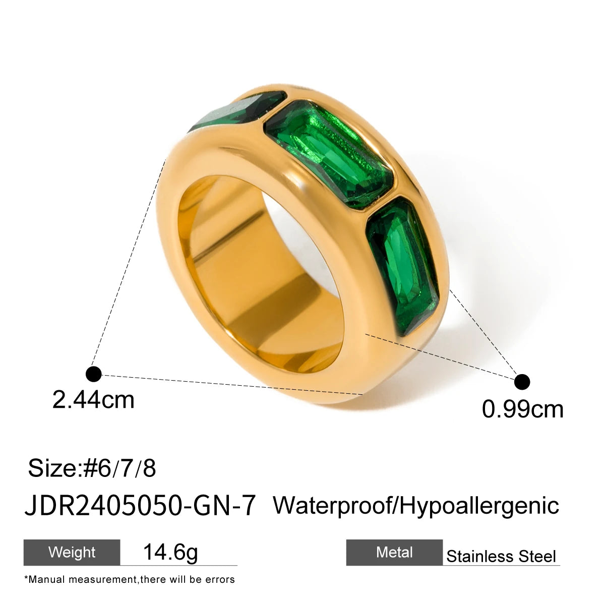 Zircon High Polished Geometric Round Chunky  Rings