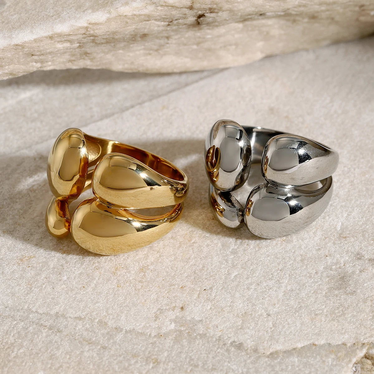 Kika Metallic Stainless Steel Minimalism Fashion Chic Ring