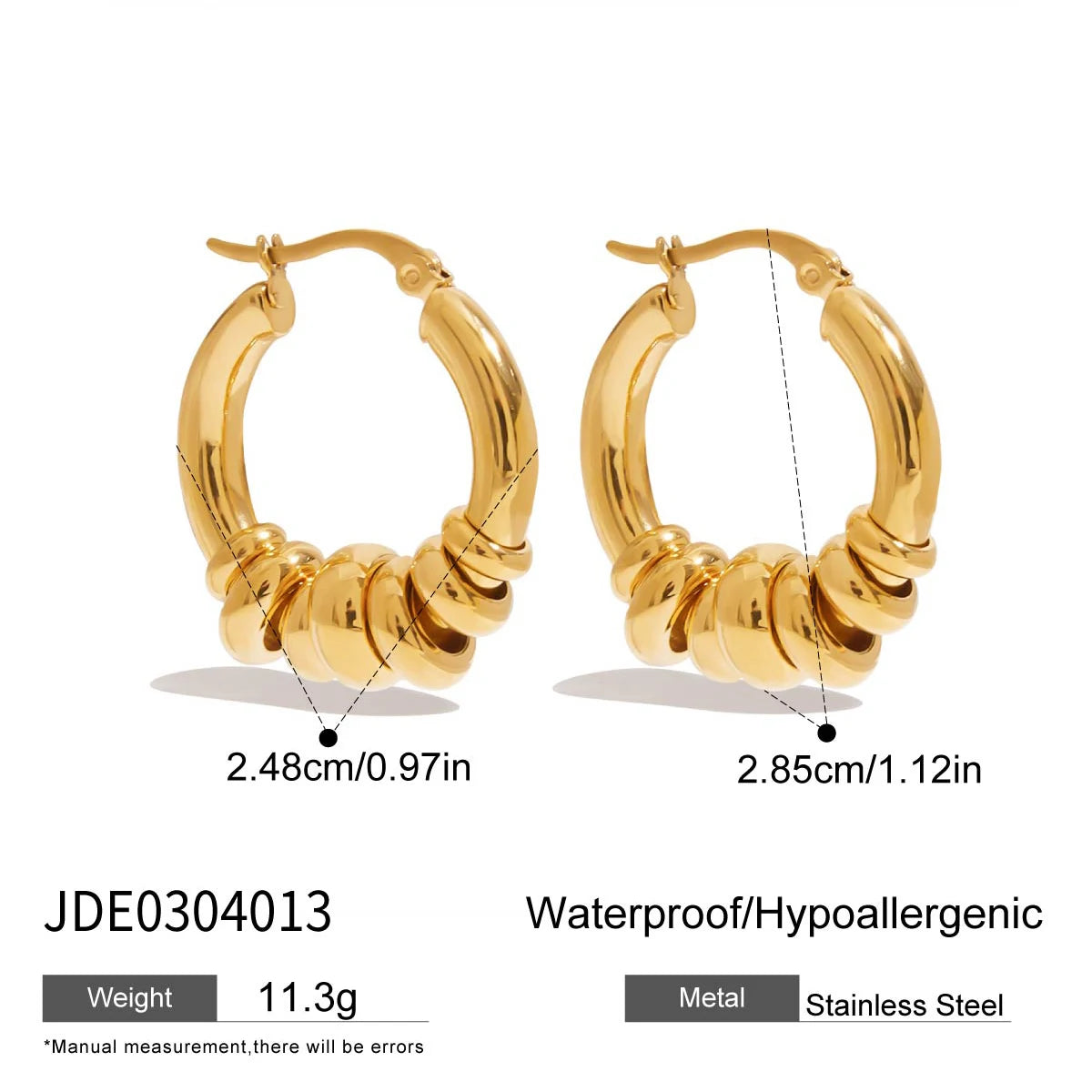 KIKA Minimalist 18K Gold Color PVD  Plated Stainless Steel 316L  Mobile Multi Loop Earrings